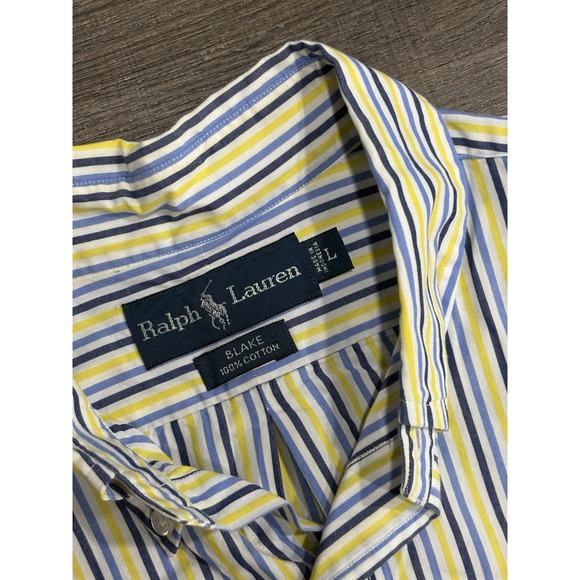 Ralph Lauren Long Sleeve Button Down Men's Size Large StripedCotton Blake - Picture 4 of 6